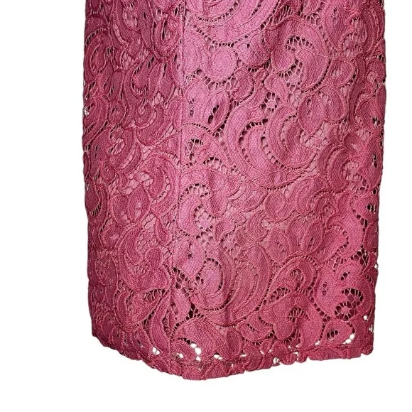 Laundry by Shelli Segal Elegant Lace Burgundy Cap Sleeve Top - Picture 7 of 16